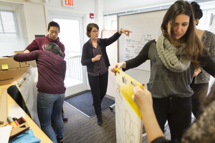 Denise Crossan, the Eugene M. Lang Visiting Professor for Issues in Social Change. "Students have to have exposure to how it works in the field."  